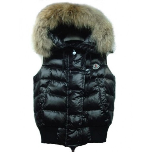 Moncler Donna Giù Gilet nero Saldi M6
